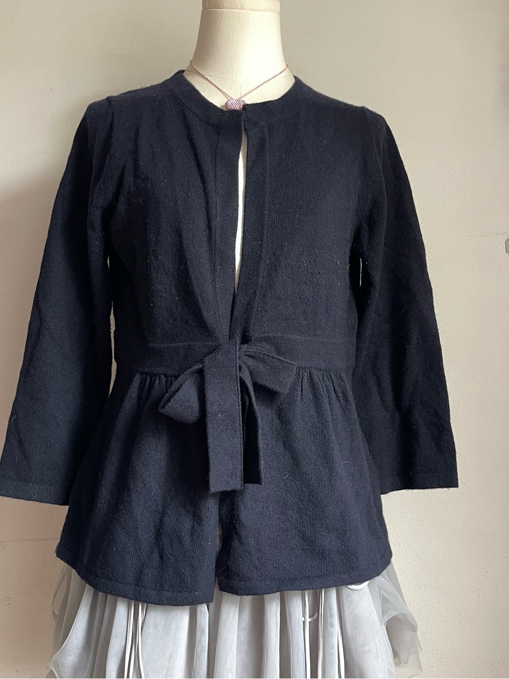 Women's  Tie-Waist Blazer Jacket with Round Neck